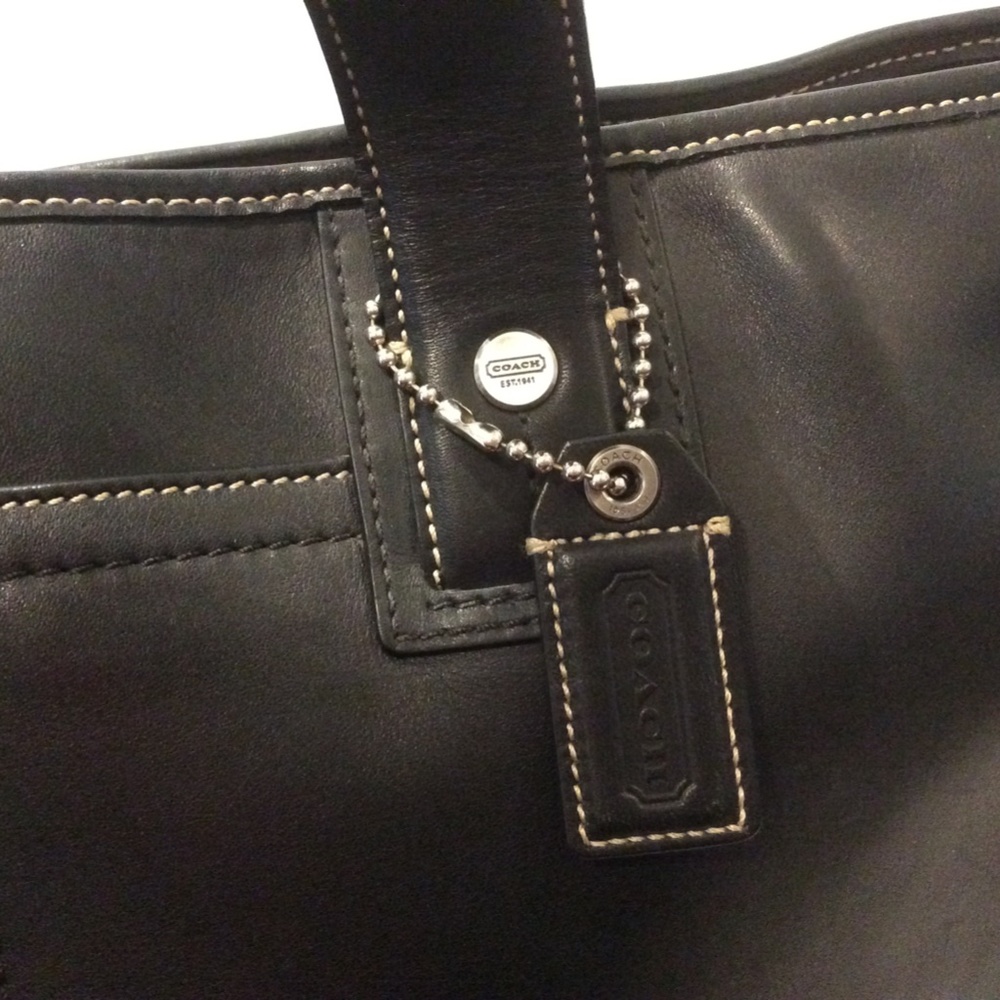 Coach Women's Laptop Bag, Black Leather - Picture 3 of 6